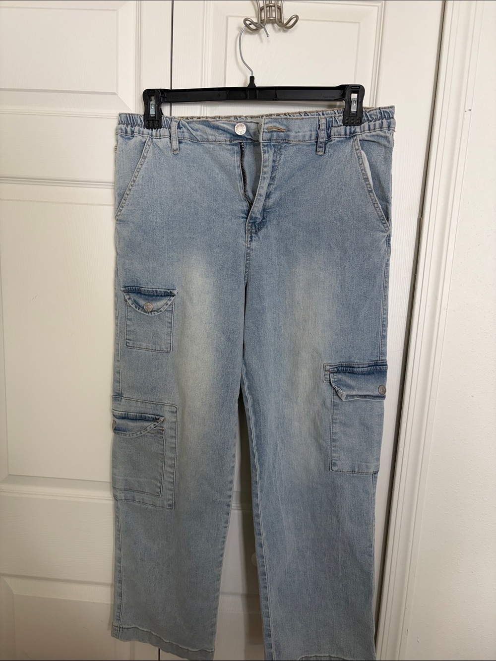 Madden Girl Light Blue Cargo Boyfriend Jeans